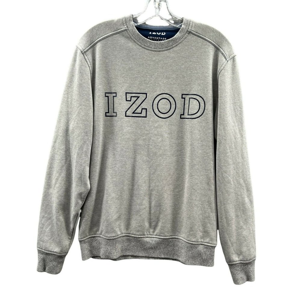 Izod Sweatshirt Mens Small Gray Long Sleeve Advantage Performance Stretc…